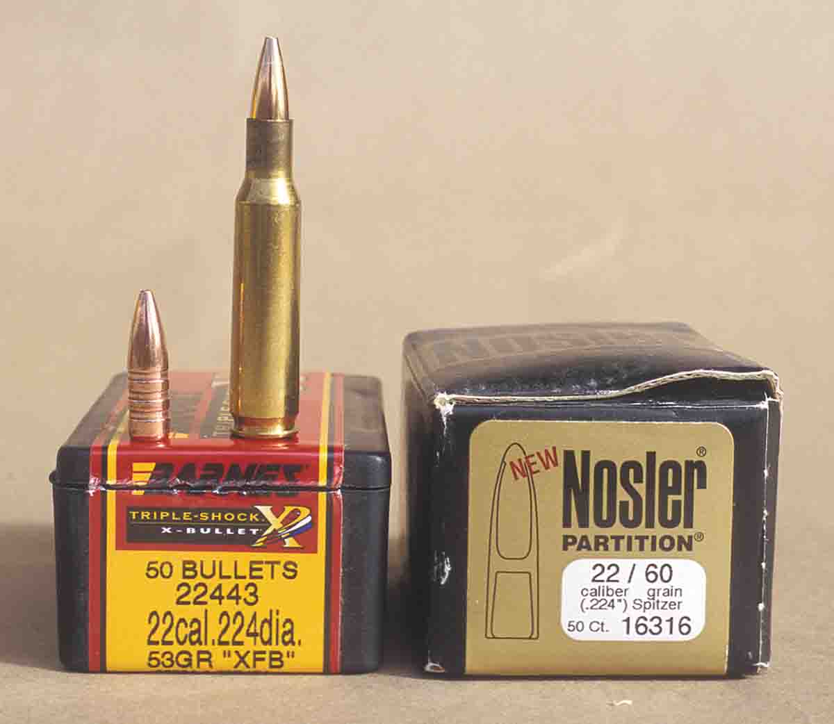 For those using the .222 Remington for taking deer-sized game, the 53-grain Barnes Triple-Shock and Nosler 60-grain Partition are top choices.